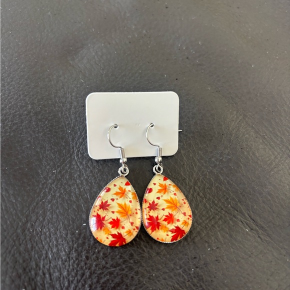 Autumn Leaf Teardrop Earrings - Picture 5 of 6